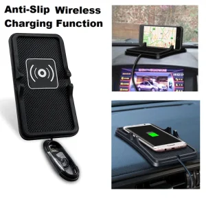 Wireless Anti Slip Car Charger Phone Holder Mount Pad Mat For iPhone Samsung