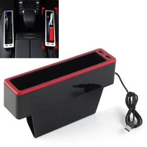 Seat Organizer Crevice Storage Box Gap Slit Filler Wallet Phone Holder Right Red
