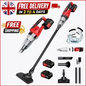 Powerful Cordless Vacuum Cleaner - Rechargeable Handheld Car Hoover High Suction